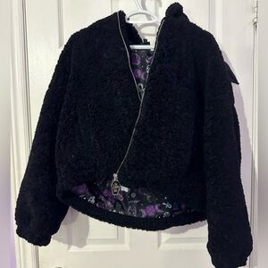 The Grave Girls Fuzzy Bat Zip Up Jacket